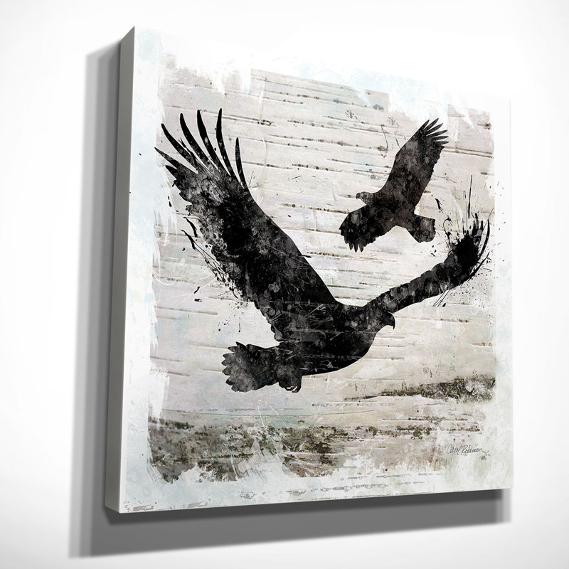« birchbark eagle » par carol robinson, reproduction d’art sur toile tendue encadrée, H 16 po x l 16 po x P 1,5 po