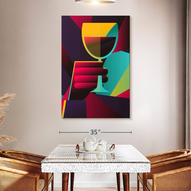 Yarlin Geometric Wine, 51" H x 34" W