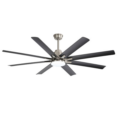 Modern 66-Inch Ceiling Fan With Dimmable LED And Smart Voice Control