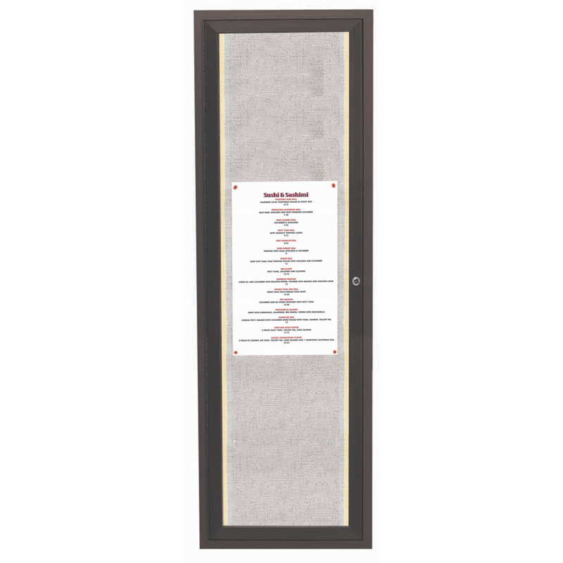 Corkboard / Bulletin Board, Bronze Anodized, 3' H x 1' W