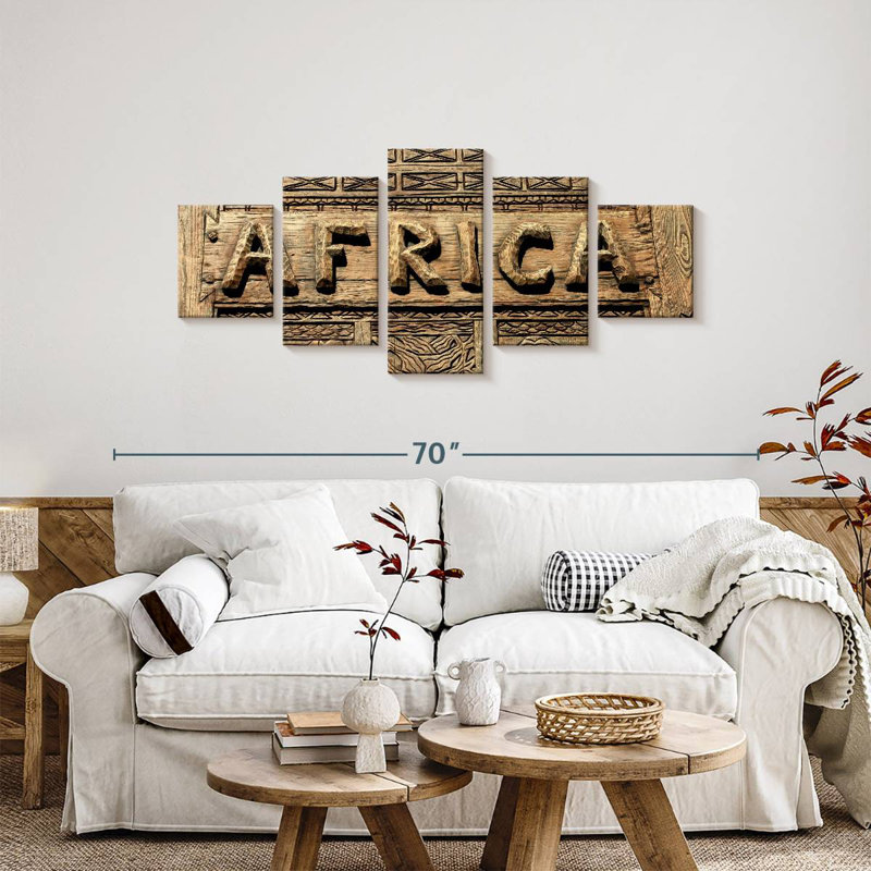 Sculpture sur bois africain, H 24 po x l 55 po