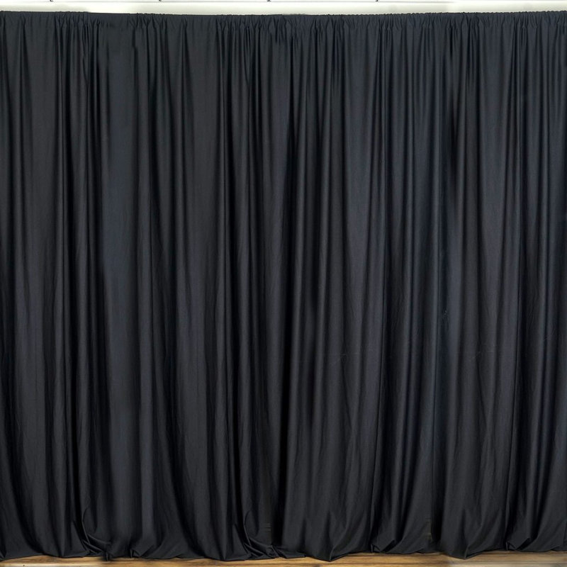 Antion Semi Sheer Curtain Single Panel, 56" x 96", Black