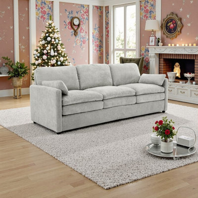 89" Oversized Upholstered 3-Seater Sofa With Double Layer Cushions, Premium Chenille Fabric