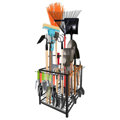 Organisateur de rangement pour outils d'extérieur, organisateur de jardin robuste pour le garage, organisateur à outils cloisonné et rangement pour remise, garage, support à outils