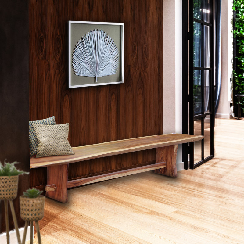 Cardoza Solid Wood Bench, 19" H x 79" W x 16" D
