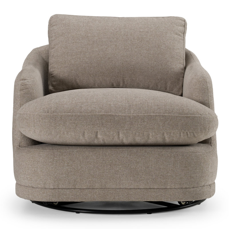 Chantry - Fauteuil d'appoint pivotant en tissu sable moderne gris