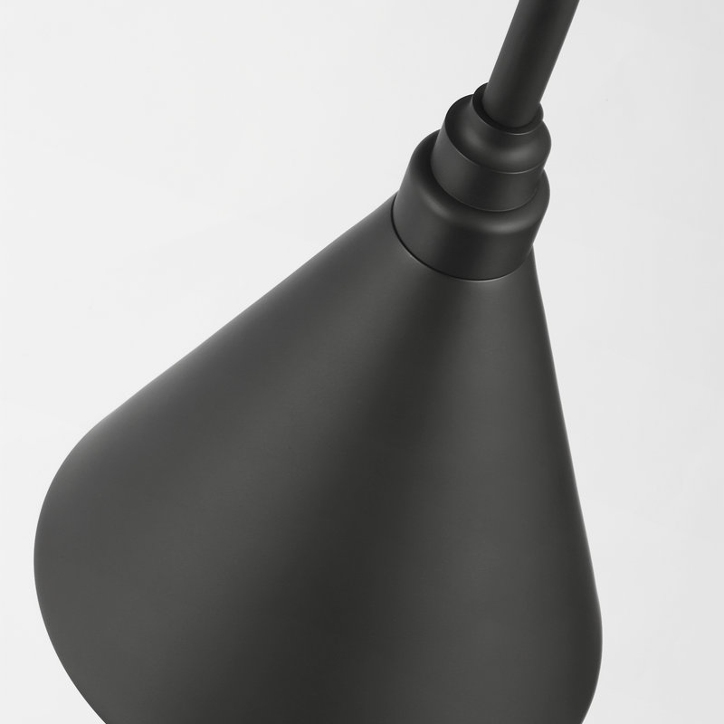 Thomas O'Brien, "Academy 36" Anchored Larrabee Barn Light in Matte Black with 9" Soft Copper Conical Savannah Shade, Black