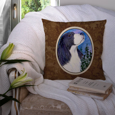 English Springer Outdoor Reversible Throw Pillow