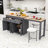 Multi-Functional Rolling Kitchen Island with Extendable Dining Table and Ample Storage-9641607