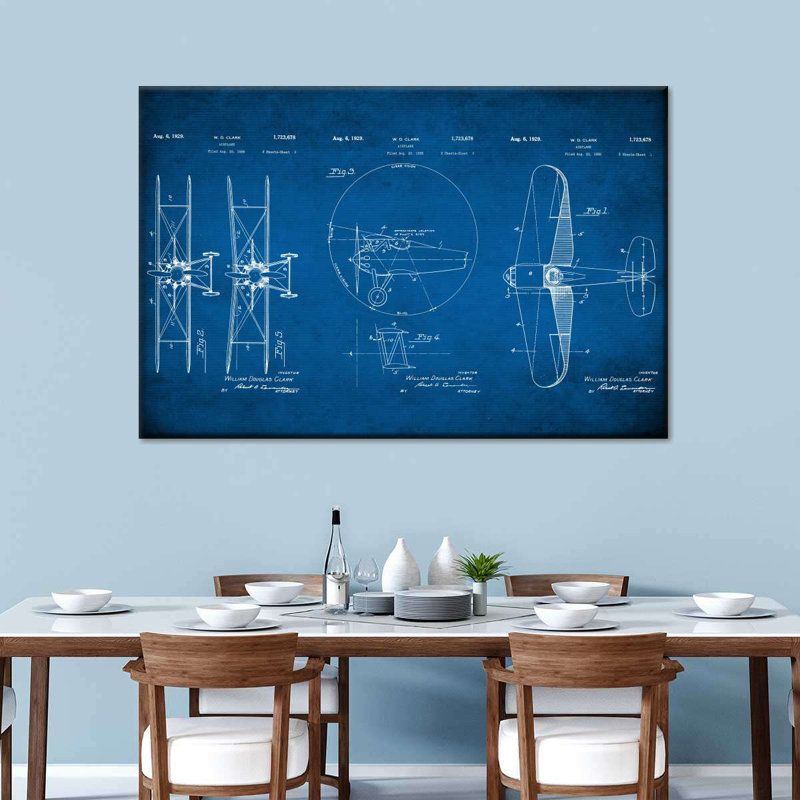 Impression de plans d'aviation, impression sur toile, H 8 po x l 12 po x P 1 po