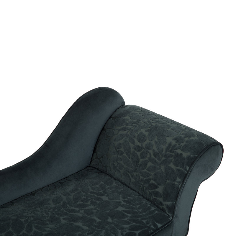 Ava Upholstered Chaise Lounge, Green, Right Hand