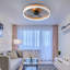 Ventilateurs de plafond avec lumières à DEL à intensité variable, installation encastrée de ventilateurs de plafond minces et modernes (orange)-69721498