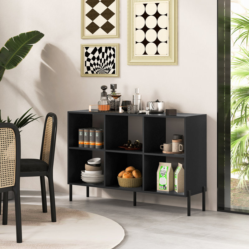 Naporsha 78cm H x 120cm W Standard Bookcase, Black