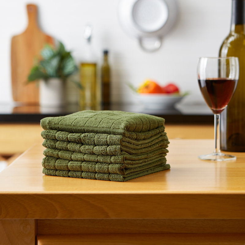Waffle Dish Cloth Kitchen Towel, Sage