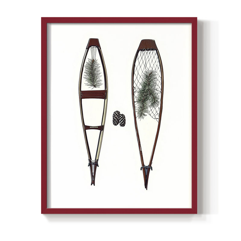 Reproduction encadrée - bois massif, H 11 po x l 9 po, Rouge