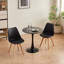 Extendable Round Faux Marble Top Metal Base Dining Table
