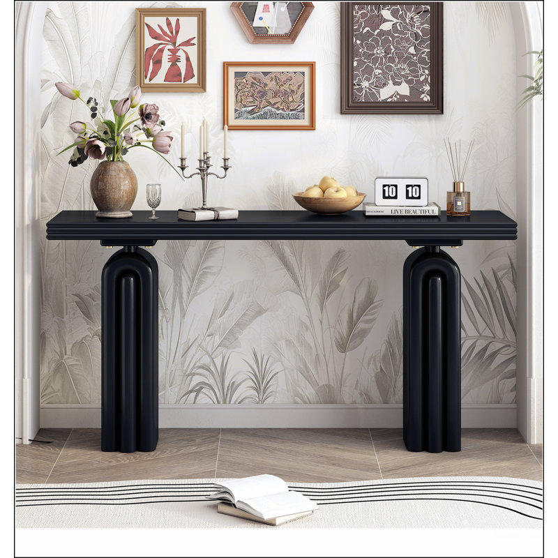 Console chic, élégante et luxueuse en placage d'acacia, convenant au vestibule, au couloir, au salon, au vestibule, au couloir