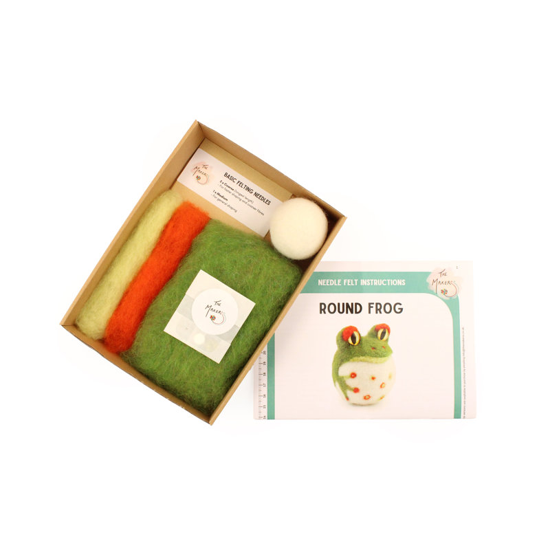 Felting Kit - Round Frog Needle Felt Kit