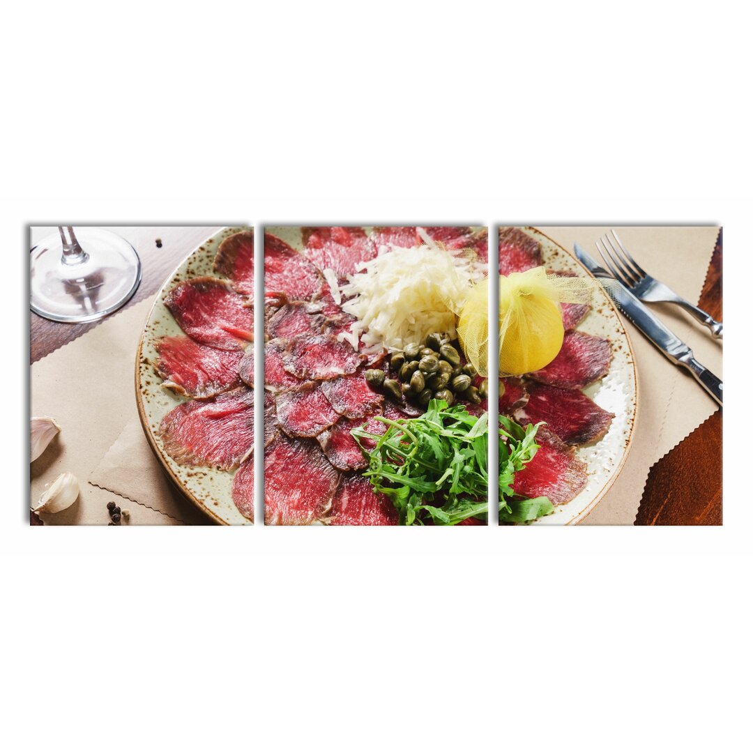 3-tlg. Leinwandbilder-Set Appetising Carpaccio