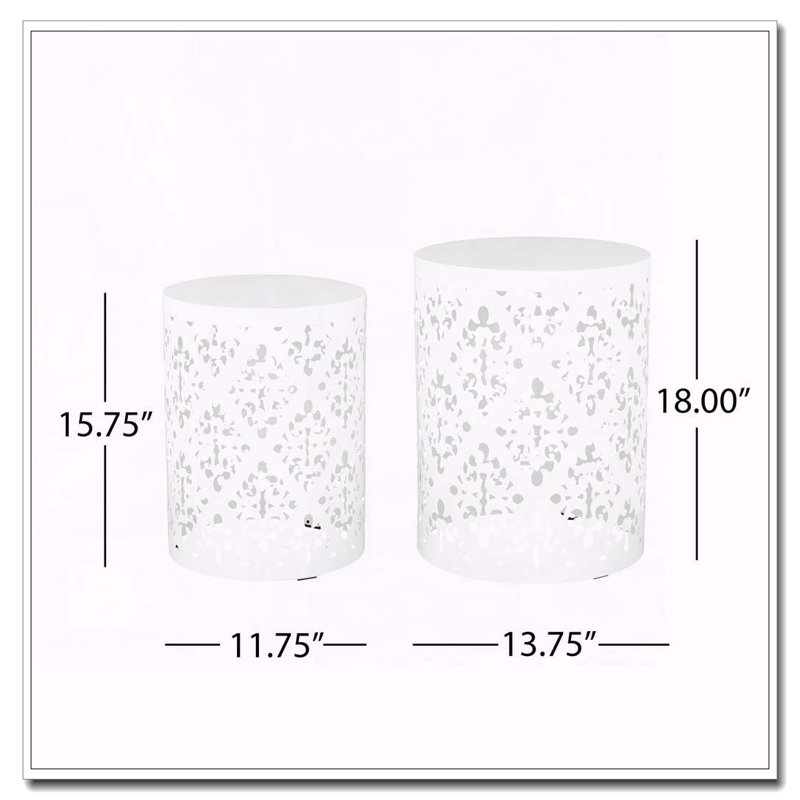 Table d'appoint d'extérieur, Blanc, 2