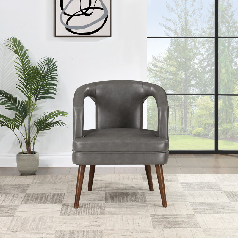 Chaise d'appoint Jetton, Similicuir étain