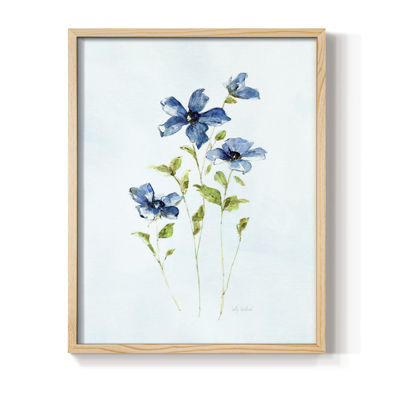 Blue Wonders II Framed Print - Solid Wood, 30" H x 24" W