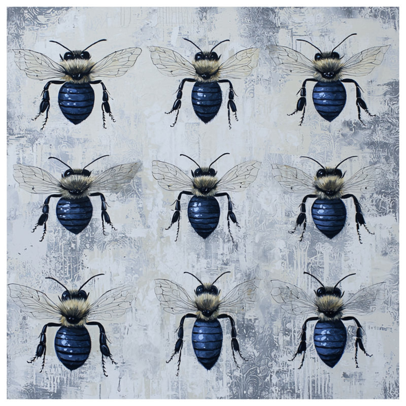 Housses de couette Blue Honey Bees, Grand lit