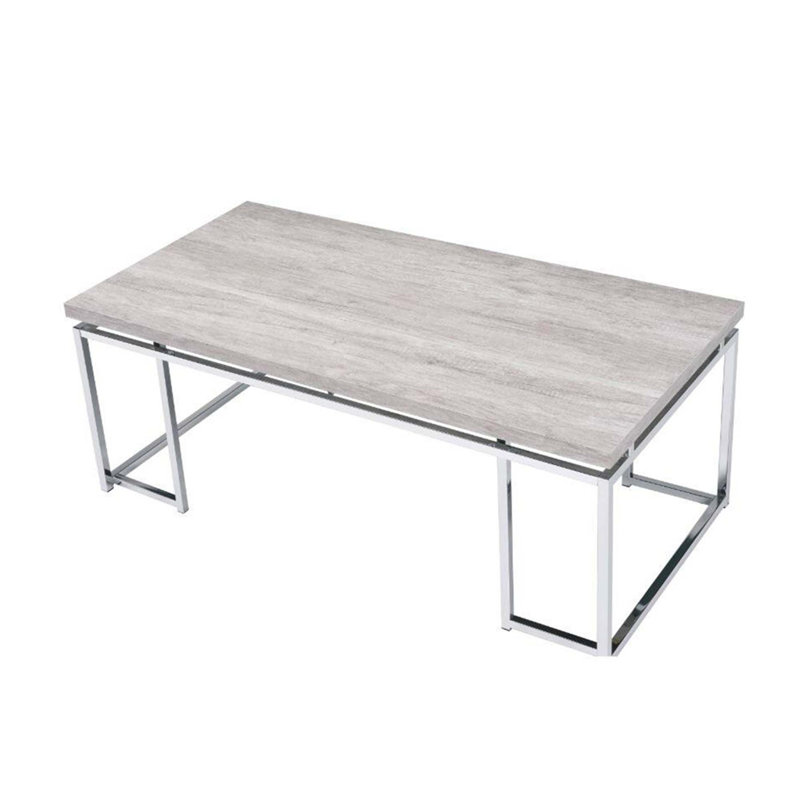 Table basse rectangulaire avec base en métal