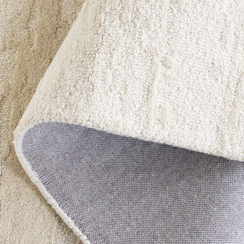 Lacie Ebony Hand Tufted Wool/Cotton Abstract Rug in Beige, Rectangle 5' x 8'