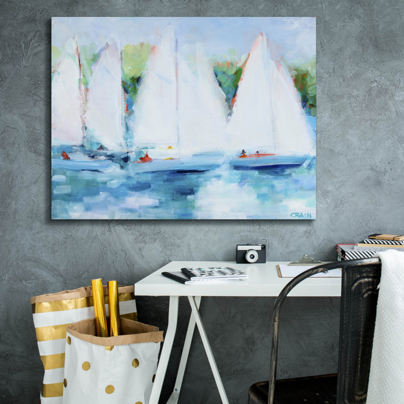 Toile épique Graffiti «Youth Regatta» par Curt Crain, 34 po x 26 po