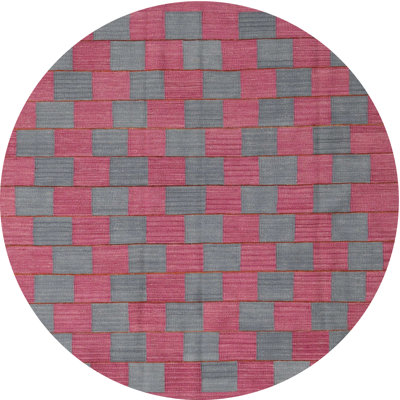 Tapis géométrique rose / vert