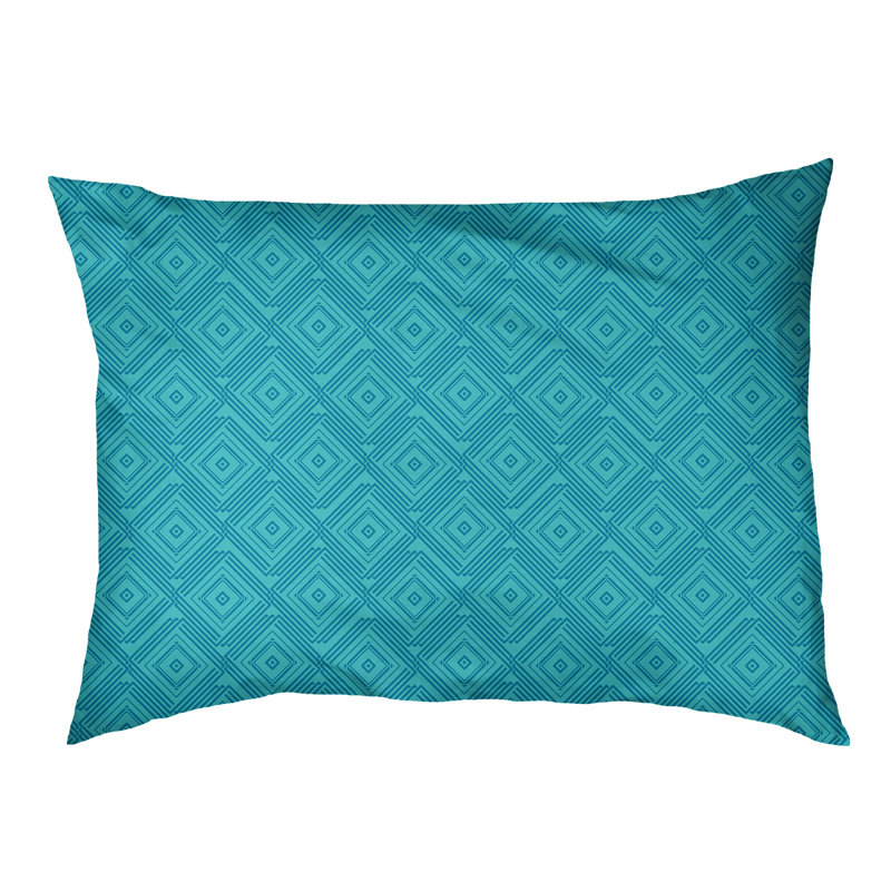 Coussin extérieur à labyrinthe carré Byrge, Très grand (l 52 po x P 42 po x H 17 po), Bleu