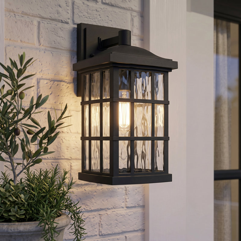 Lanterne murale d'extérieur Stonington, H 13 po x l 8 po x P 9 po, Noir mystique