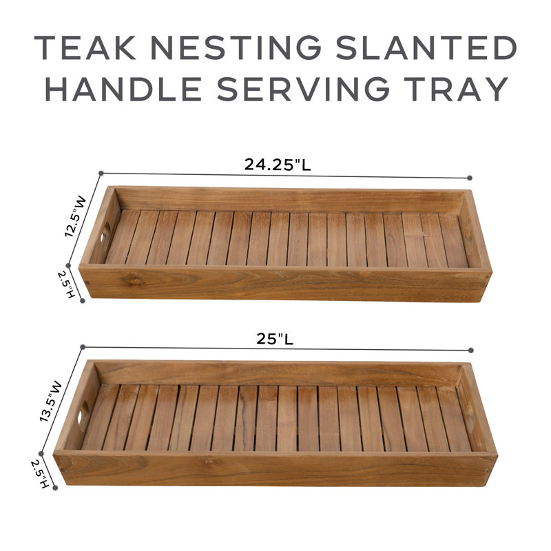 Solid Wood Tray - Set of 2