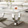 Rectangle Marble Coffee Table With Stainless Steel Base