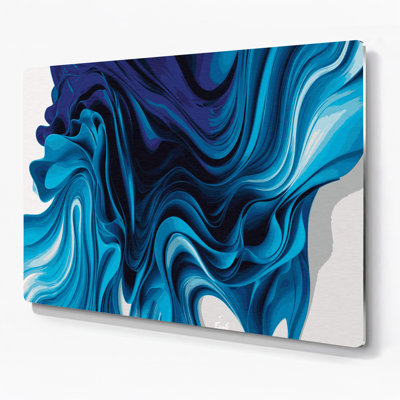 Art mural en métal dégradé abstrait bleu 47