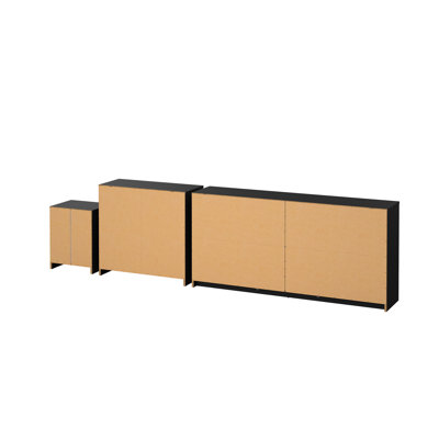Ensemble de chambre à coucher 3 pièces Clanton, noir