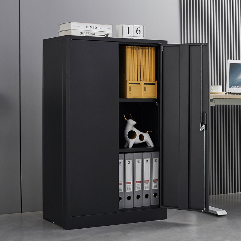 Armoire de rangement en métal avec portes verrouillables et tablette réglable, armoire de rangement pliante, armoire de rangement pliante pour bureau à domicile, école