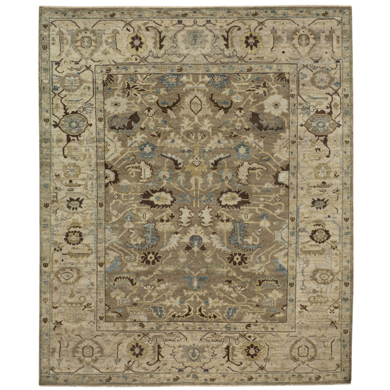 Sultanabad Hand-Knotted Gray Area Rug, Rectangle 10' x 14'