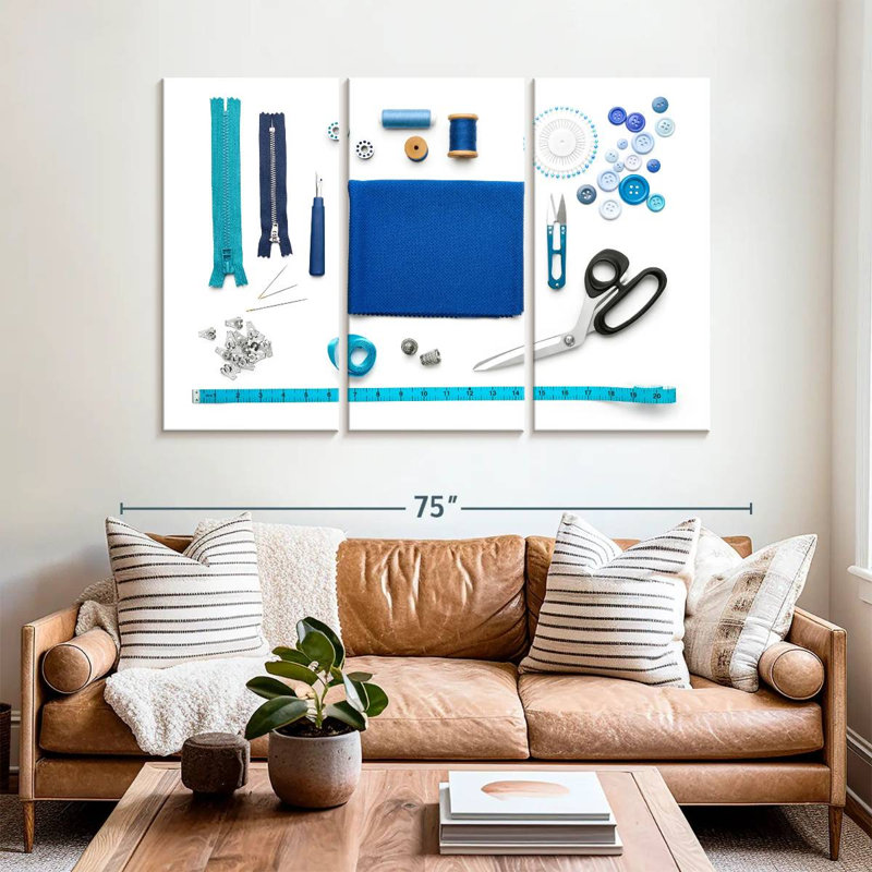 Senne Blue Sewing Kit, 42" H x 65" W