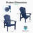 Dareona Set Of 4 Hdpe Stackable Adirondack Chairs With Cup Holders, All-Weather Outdoor Patio Chairs-432928124-423456775