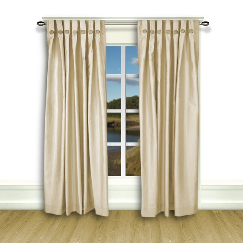 Kensa Room Darkening Curtain Pair, Taupe, 27" W x 63" L