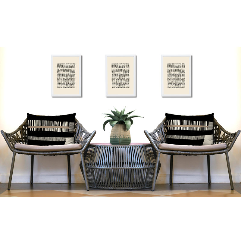 Chamu Polyester/Polyester Blend Lumbar Rectangular Indoor/Outdoor Pillow Cover & Insert, Black, 14"H x 20"W