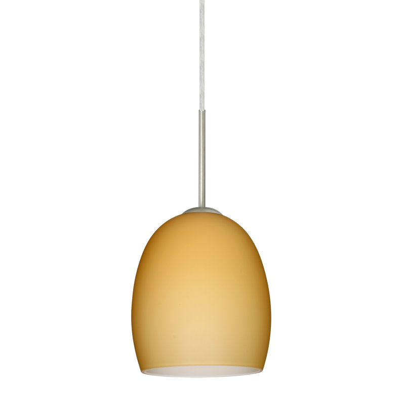 Lucia 1 - Light Single Pendant, Blue Cloud, Satin Nickel, LED