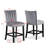 Contemporary Counter Height Dining Set Square Table Tope Black Finish Upholstered Chairs Bench Channel Tufting Wooden Solid Wood Dining Room Kitchen Furniture-1851540407