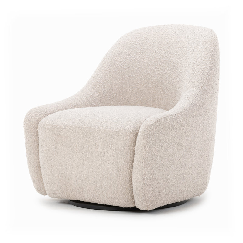 Levi Boucle Swivel Barrel Chair, Knoll Sand