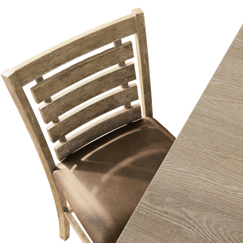 2 chaises de hauteur de comptoir de salle à manger, style américain rustique, dossier en bois massif, couleur brun, coussin rembourré grisâtre, finition laquée, instructions d'installation rapide dans le thème, élégant et pratique