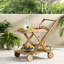 Chariot-bar en bois - 6 po de hauteur, naturel, rangement supplémentaire mobile de 23,70 po de largeur, bois naturel
