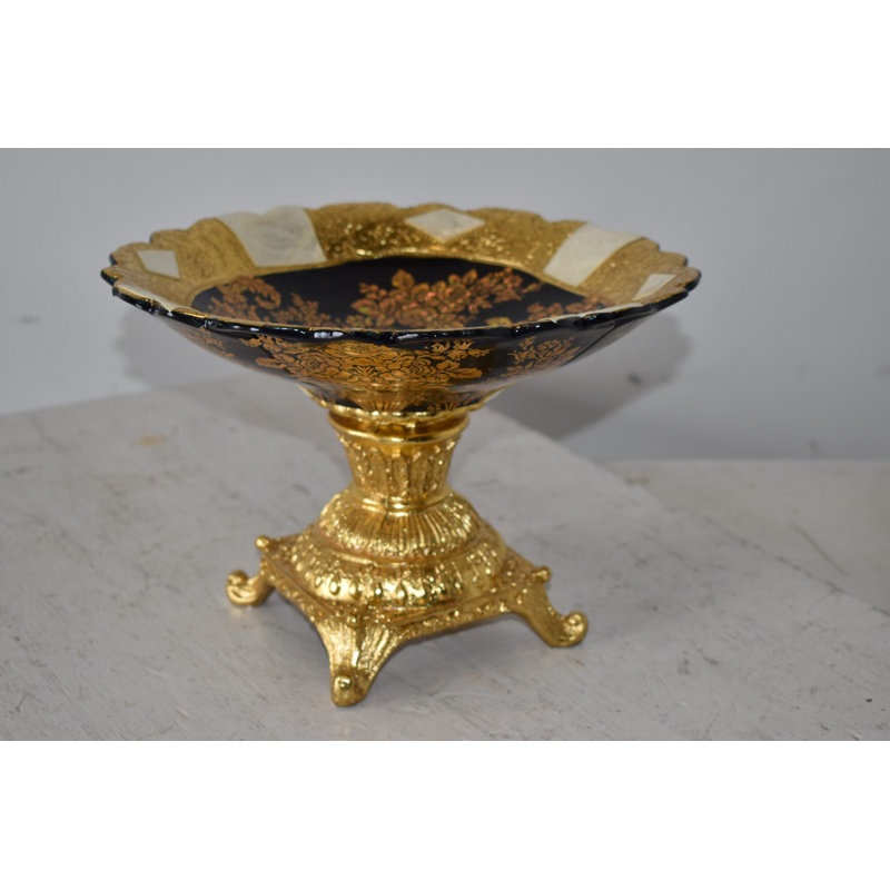 Equasha Open and Unique Kylix Decoration Resin Vase   Size: 12" x 12" x 7"H