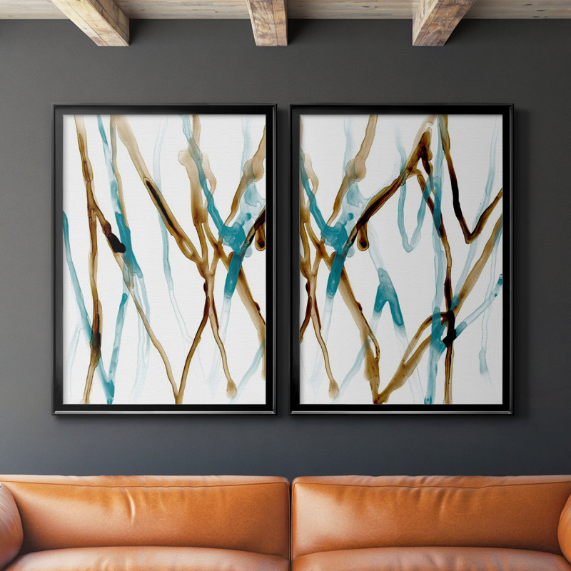 Runnel XVII, toile encadrée de qualité supérieure - prête à être accrochée, Noir, H 36,5 po x l 53 po